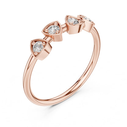 Round Lab Grown Diamond Three-Stone Engagement Ring