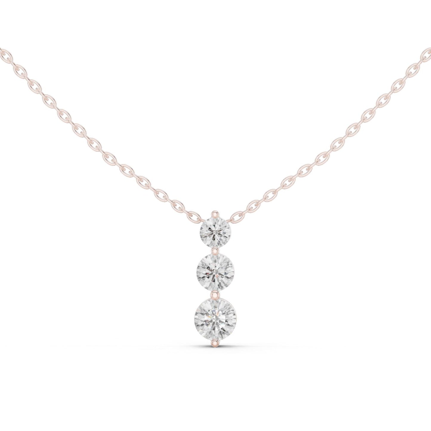 Round Lab Grown Diamond Three-Stone Pendant