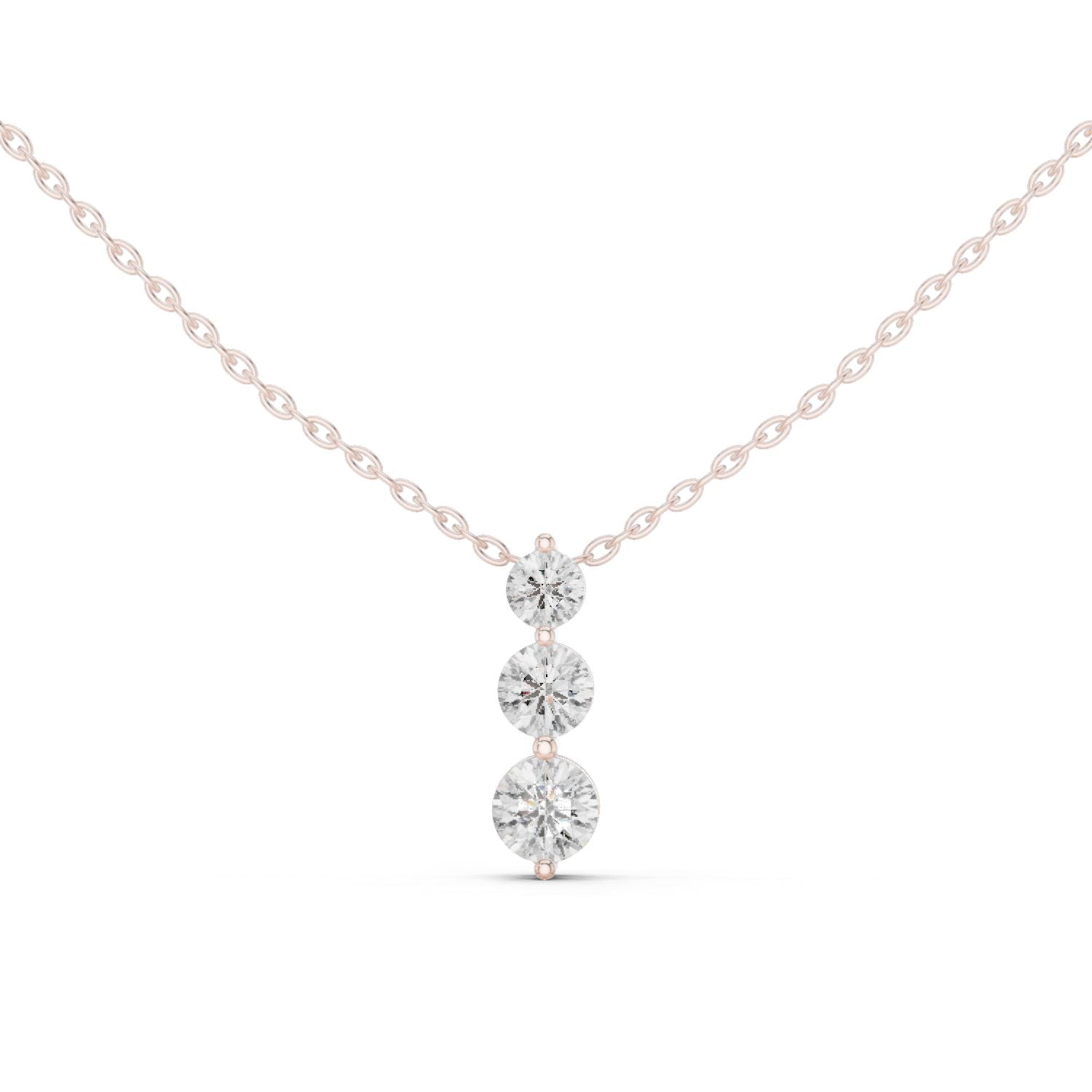 Round Lab Grown Diamond Three-Stone Pendant