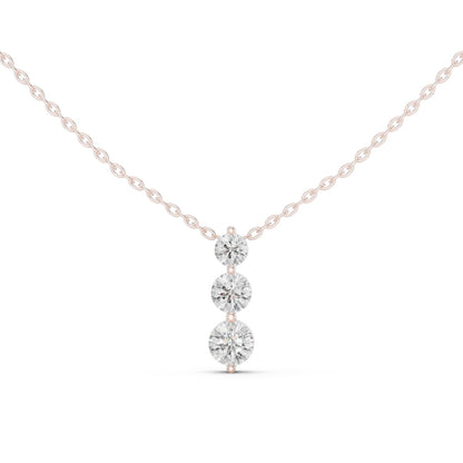 Round Lab Grown Diamond Three-Stone Pendant