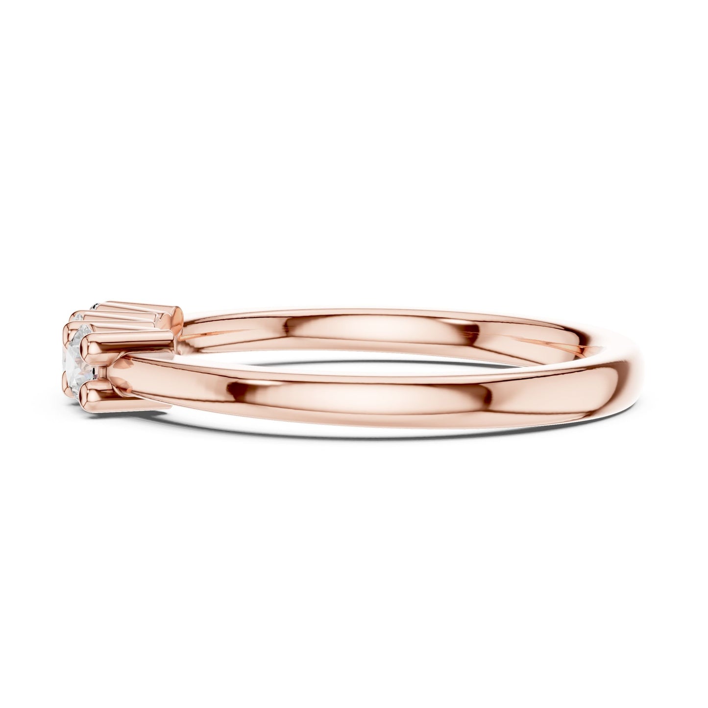 Round Lab Grown Diamond Three-Stone Engagement Ring