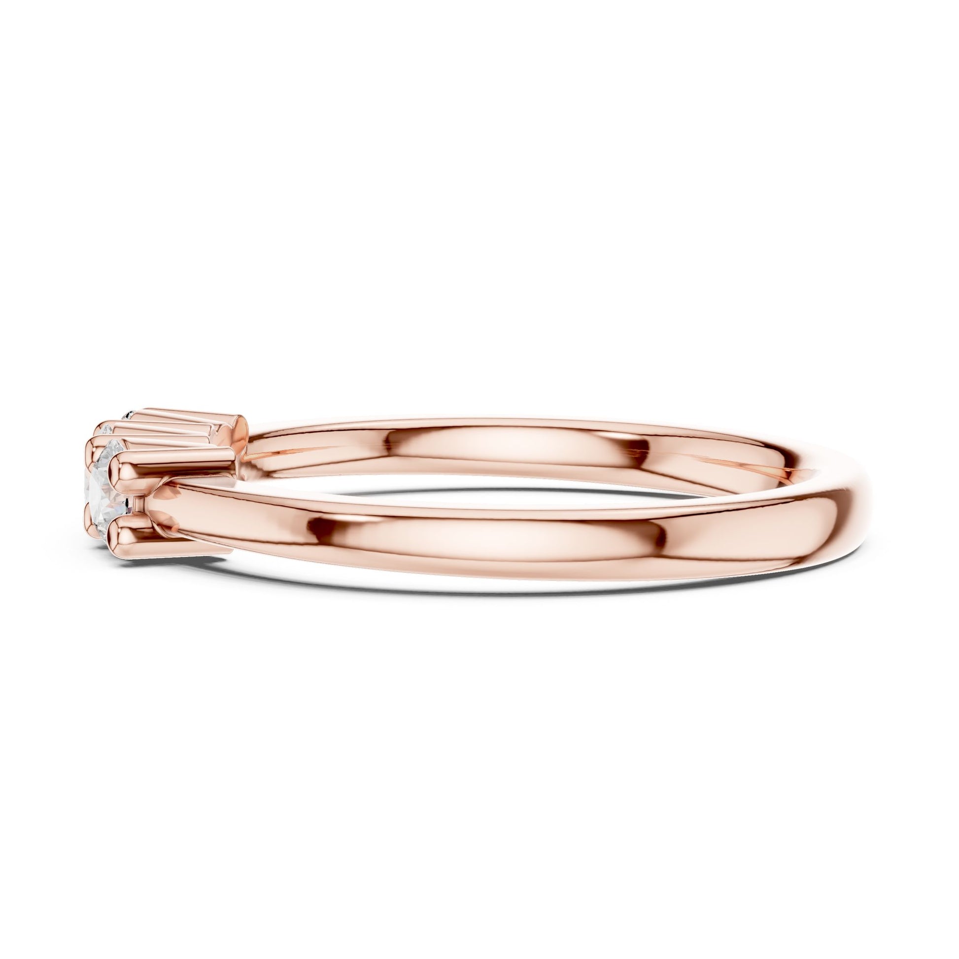 Round Lab Grown Diamond Three-Stone Engagement Ring