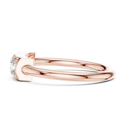 Round Lab Grown Diamond Three-Stone Engagement Ring