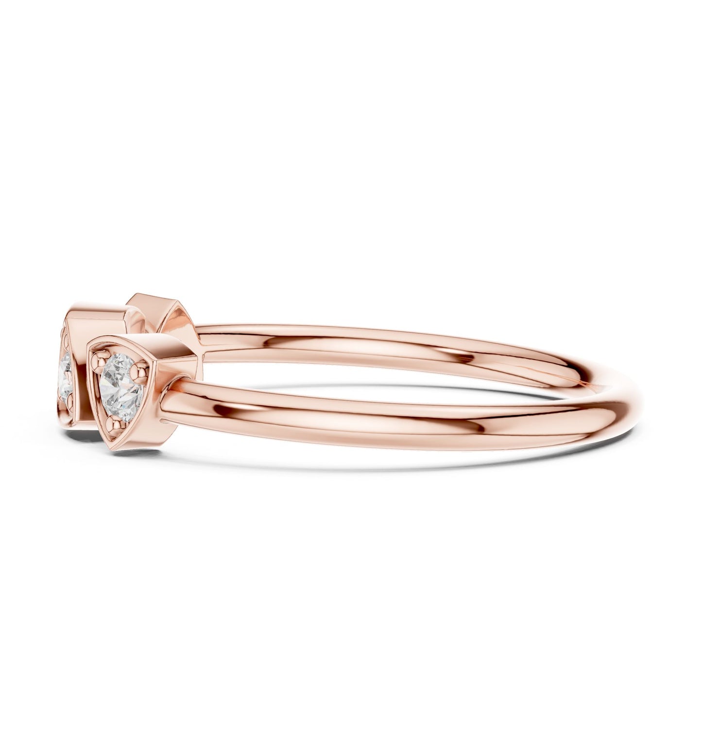 Round Lab Grown Diamond Three-Stone Engagement Ring