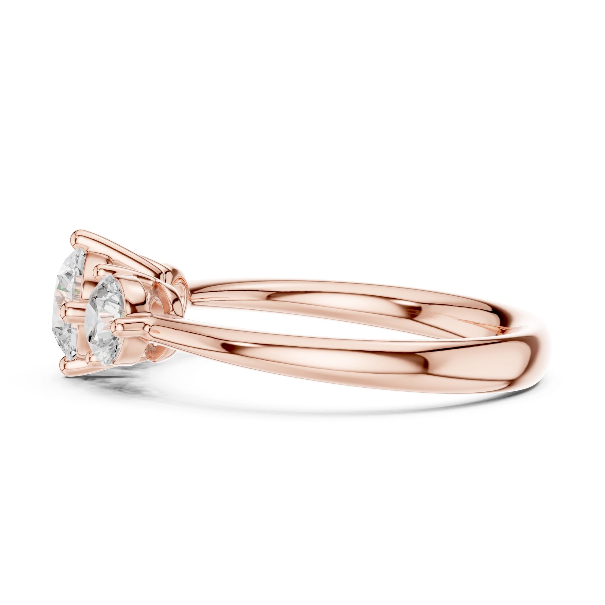 Round Lab Grown Diamond Three-Stone Engagement Ring