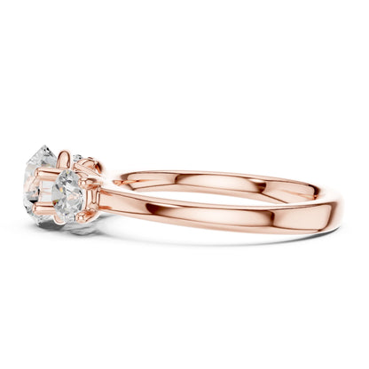 Round Lab Grown Diamond Three-Stone Engagement Ring