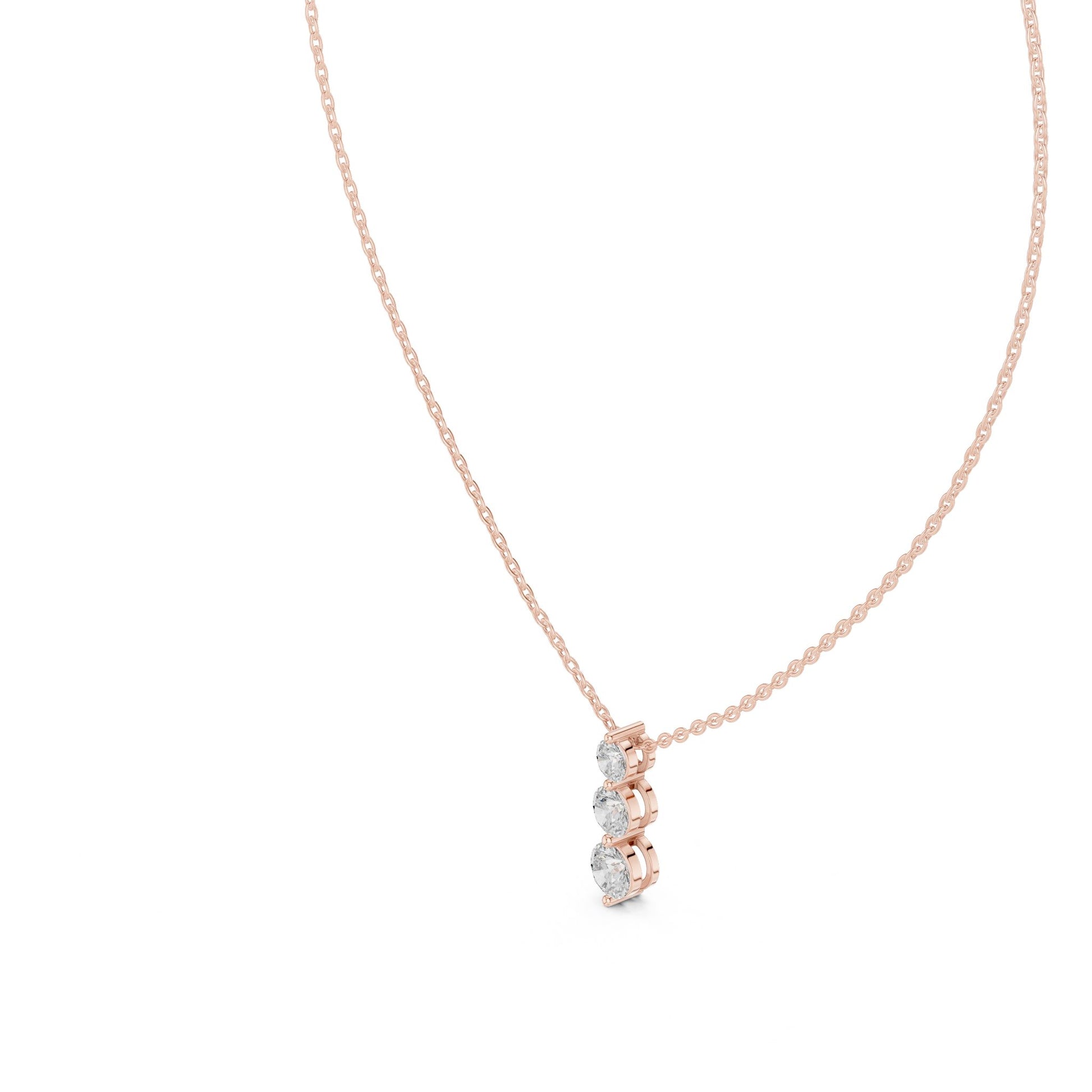Round Lab Grown Diamond Three-Stone Pendant