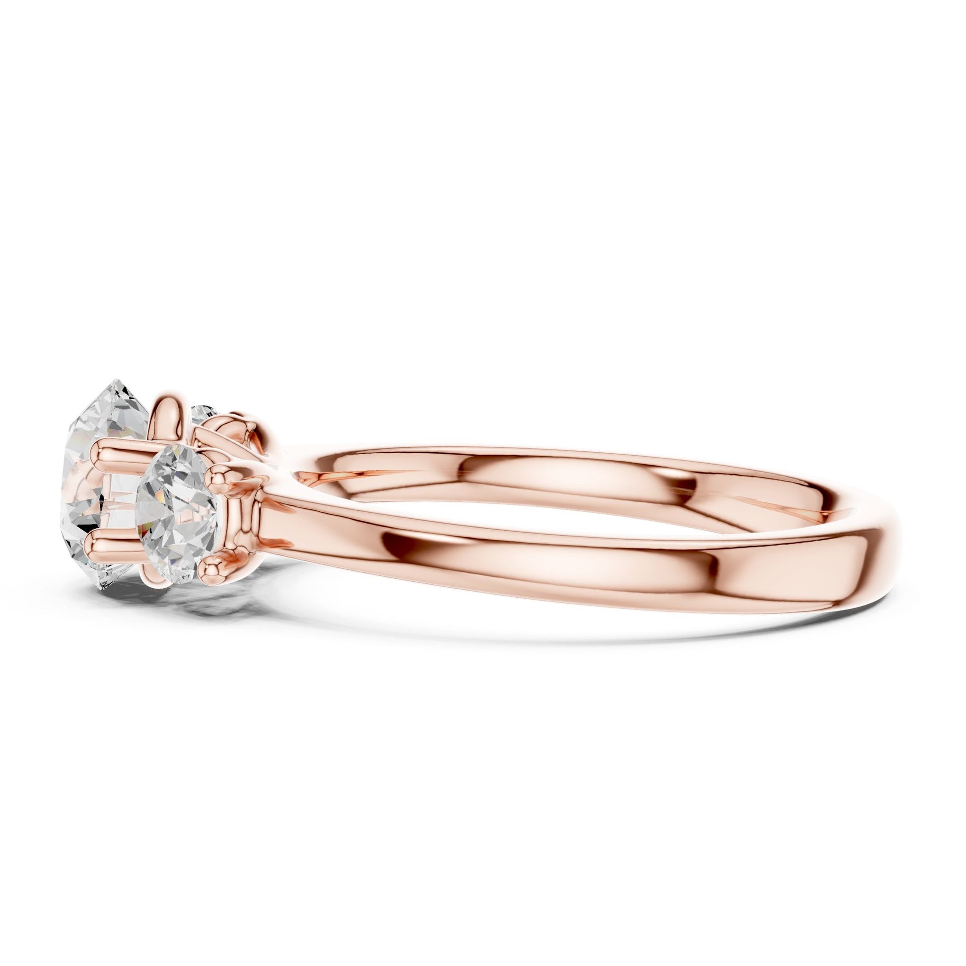 Round Lab Grown Diamond Three-Stone Engagement Ring