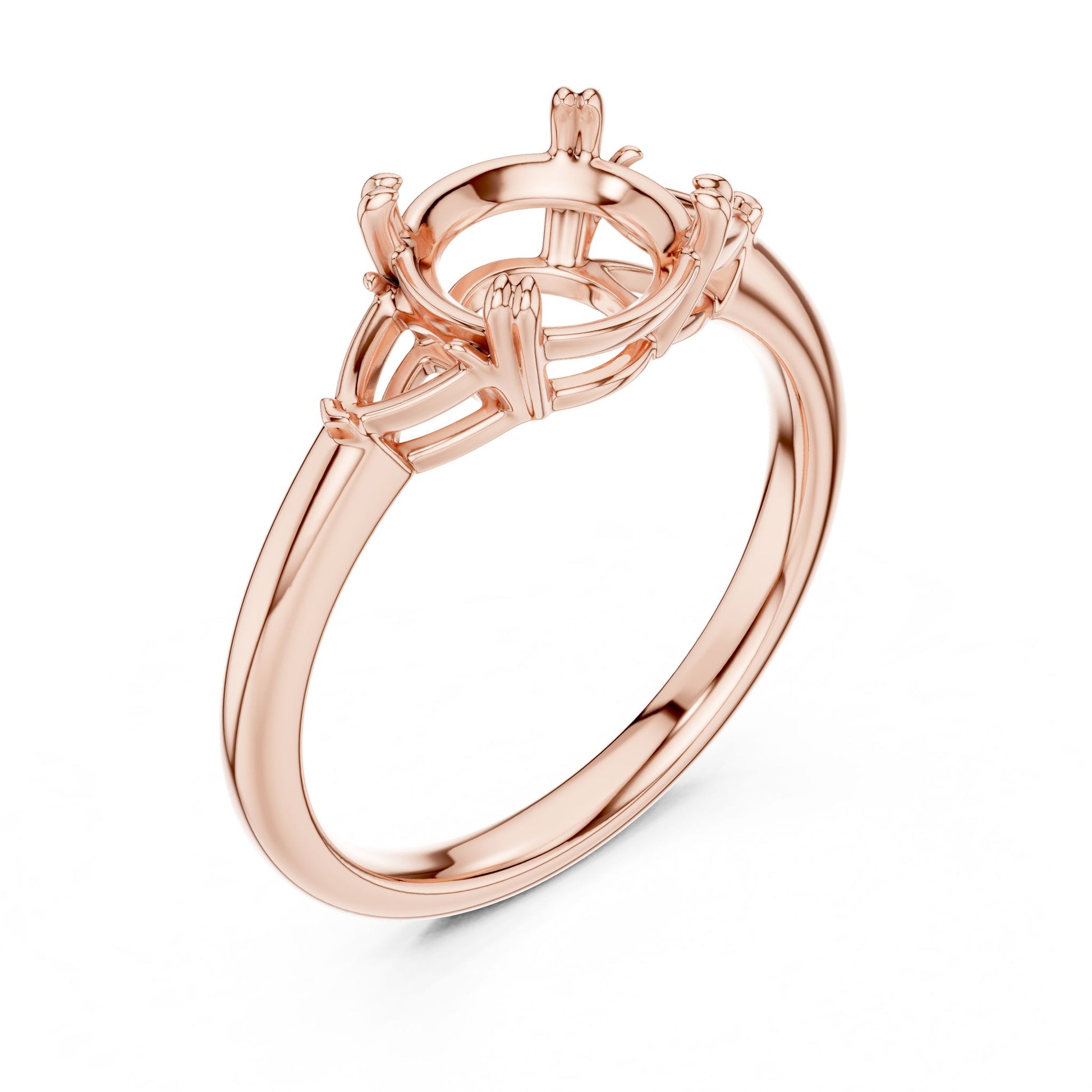 Round Lab Grown Diamond Three-Stone Engagement Ring