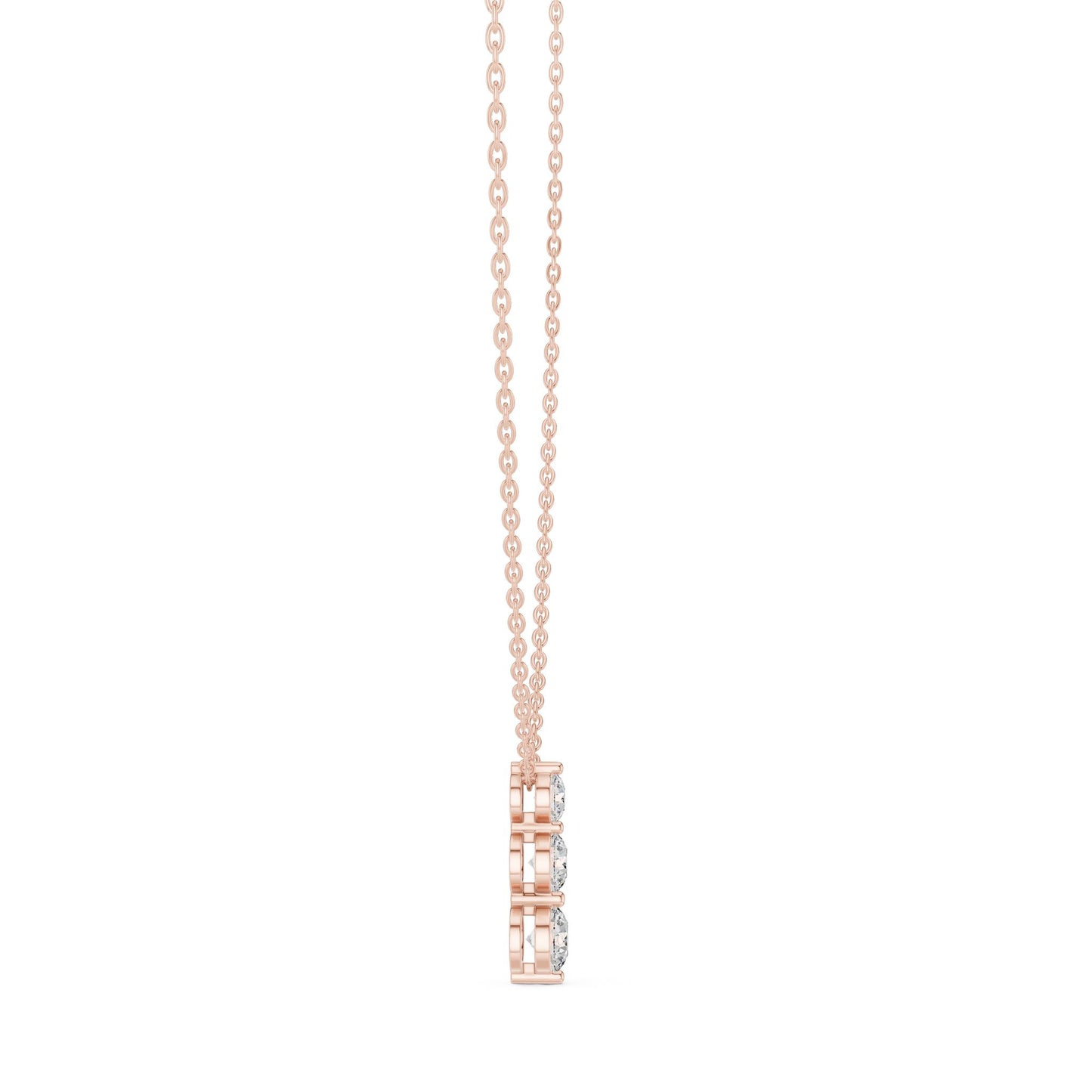 Round Lab Grown Diamond Three-Stone Pendant