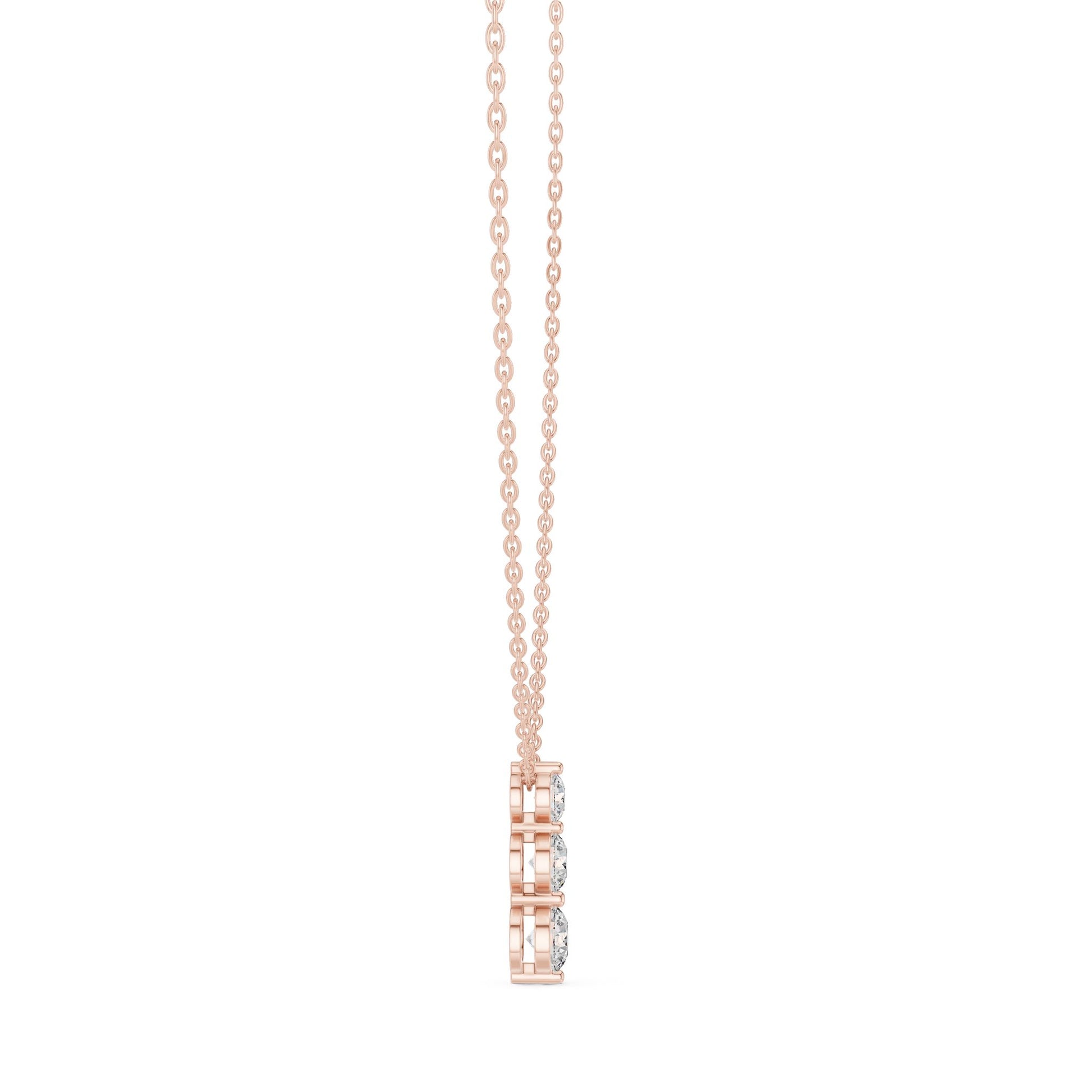 Round Lab Grown Diamond Three-Stone Pendant
