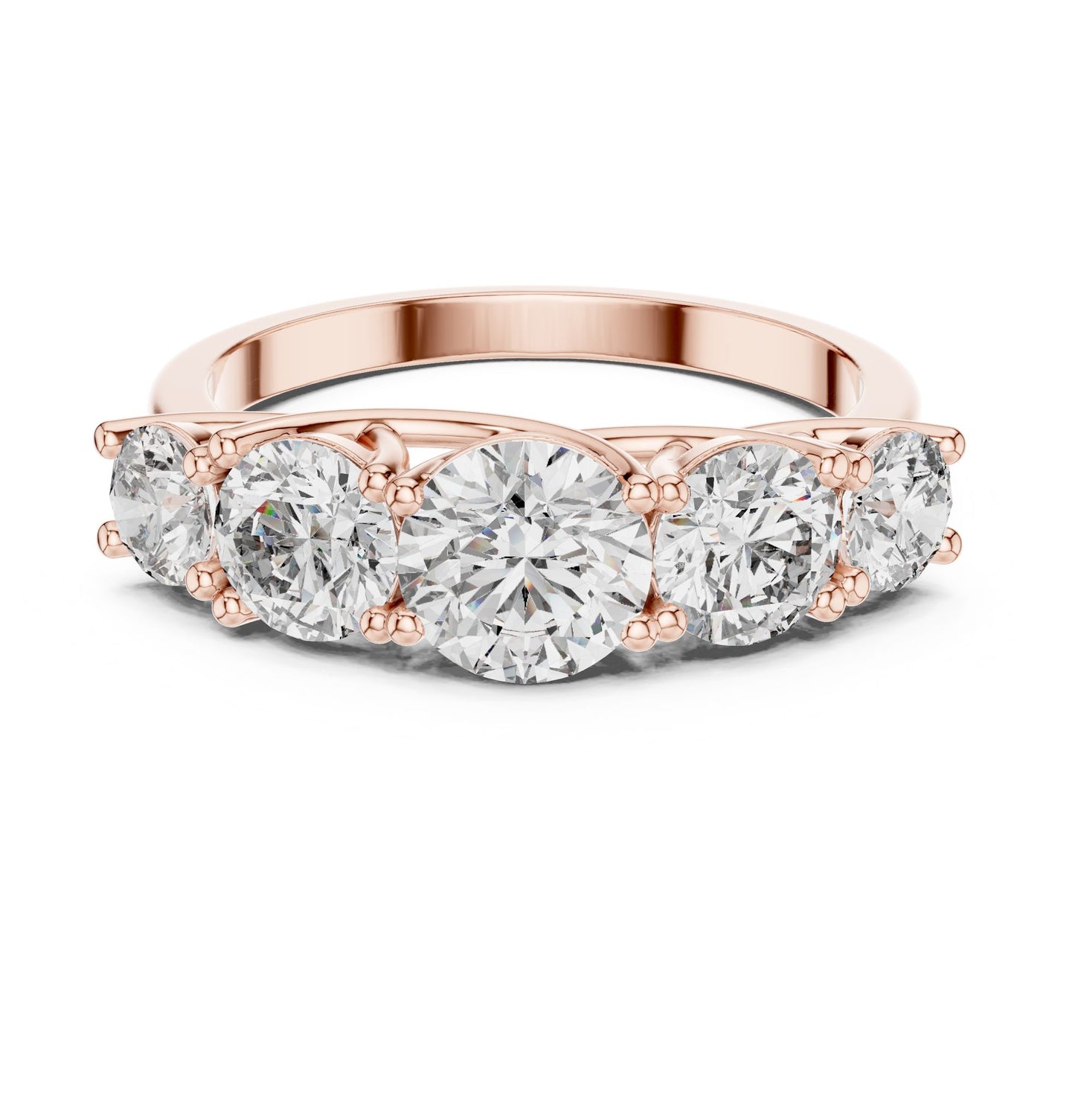 Round Lab Grown Diamond Three-Stone Engagement Ring