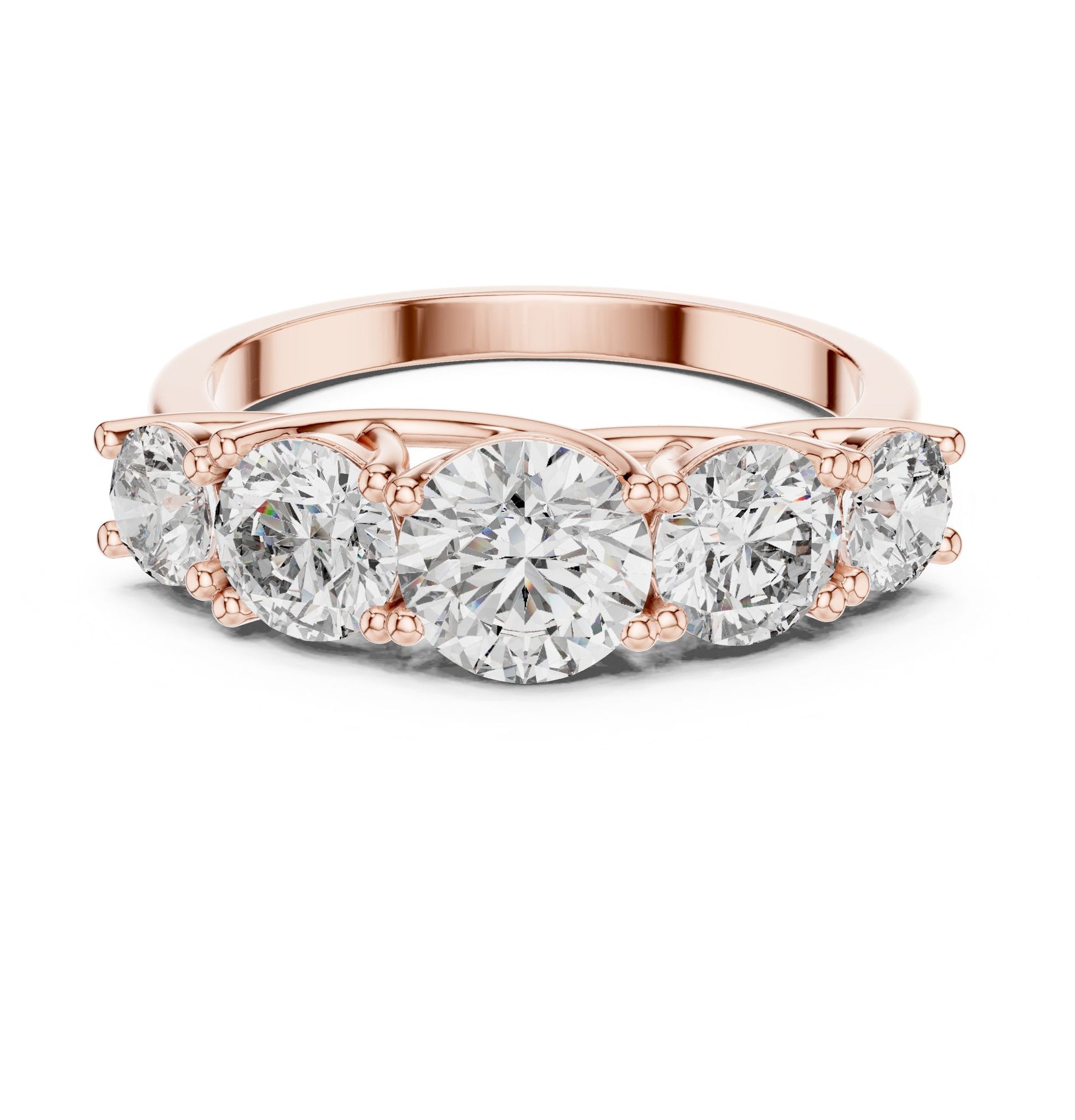 Round Lab Grown Diamond Three-Stone Engagement Ring