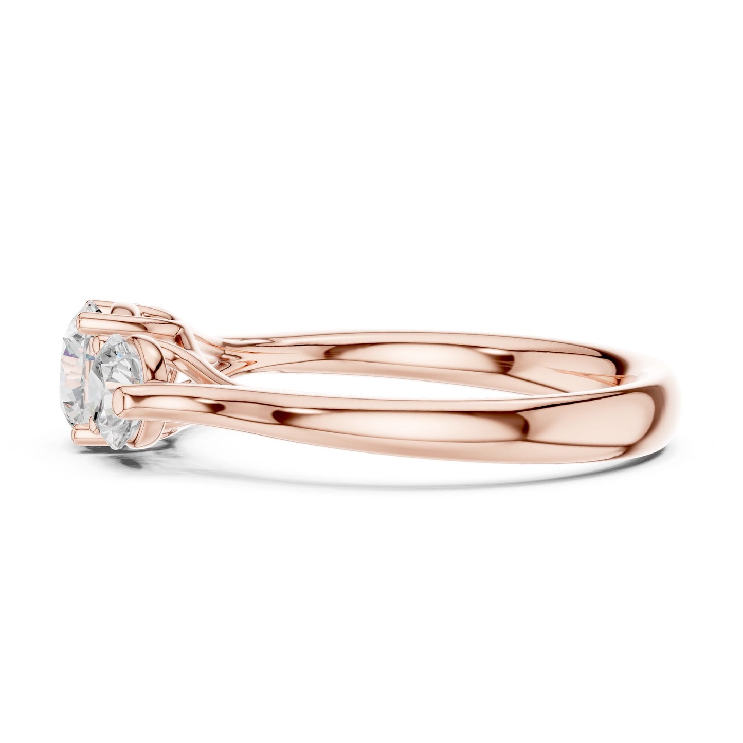 Round Lab Grown Diamond Three-Stone Engagement Ring