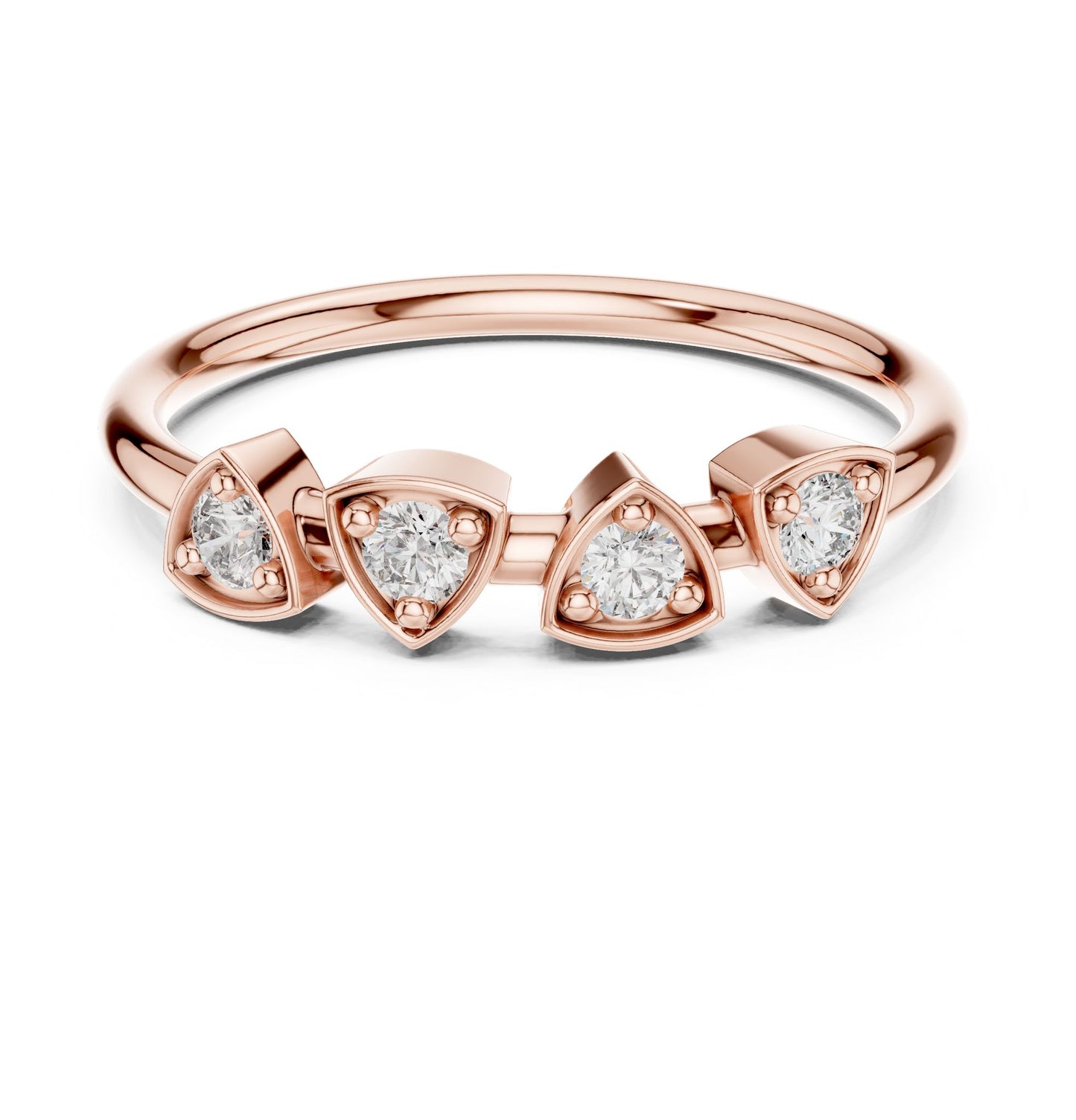 Round Lab Grown Diamond Three-Stone Engagement Ring
