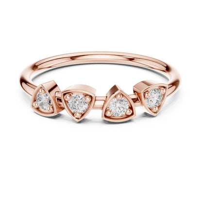 Round Lab Grown Diamond Three-Stone Engagement Ring