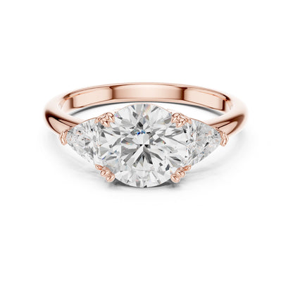 Round Lab Grown Diamond Three-Stone Engagement Ring