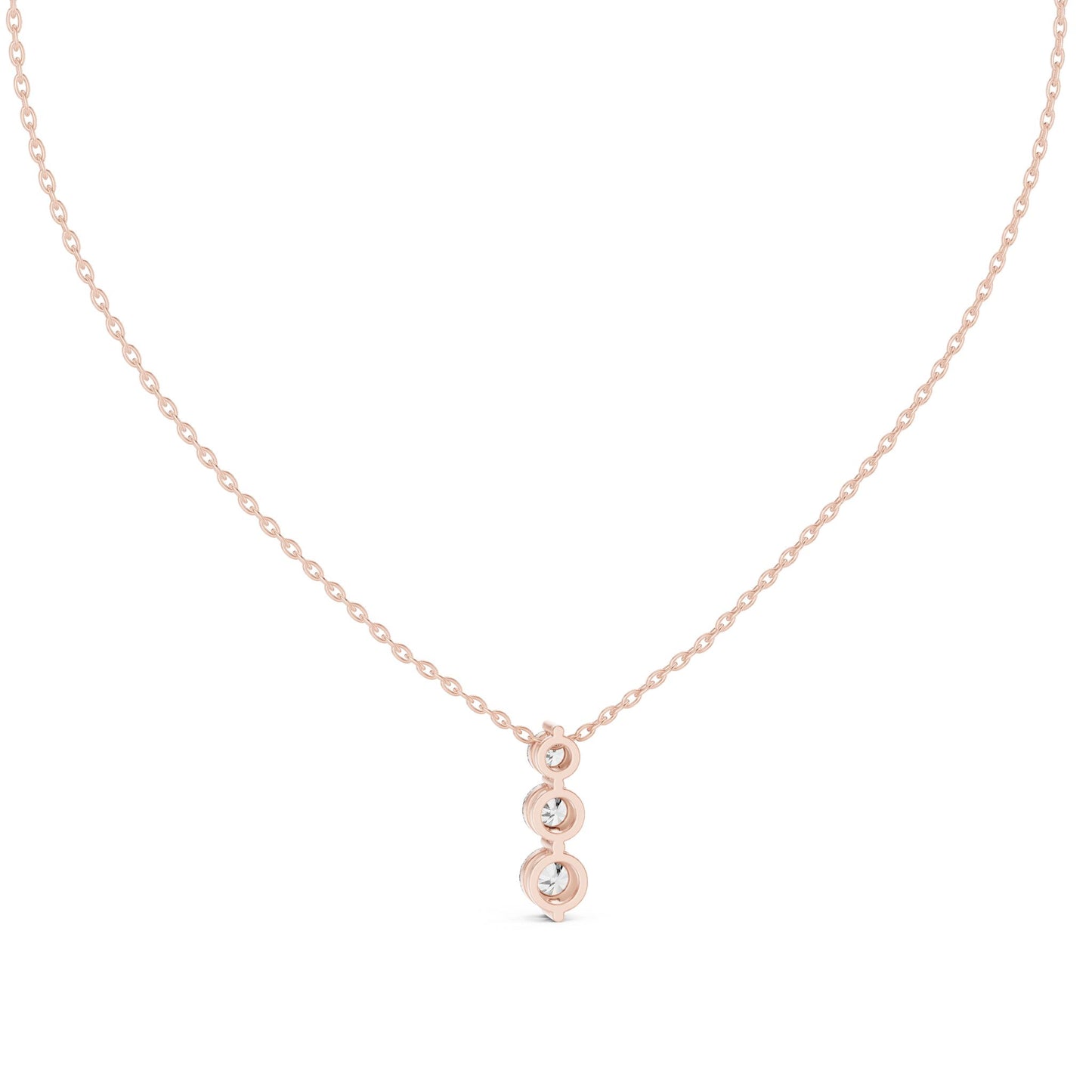 Round Lab Grown Diamond Three-Stone Pendant