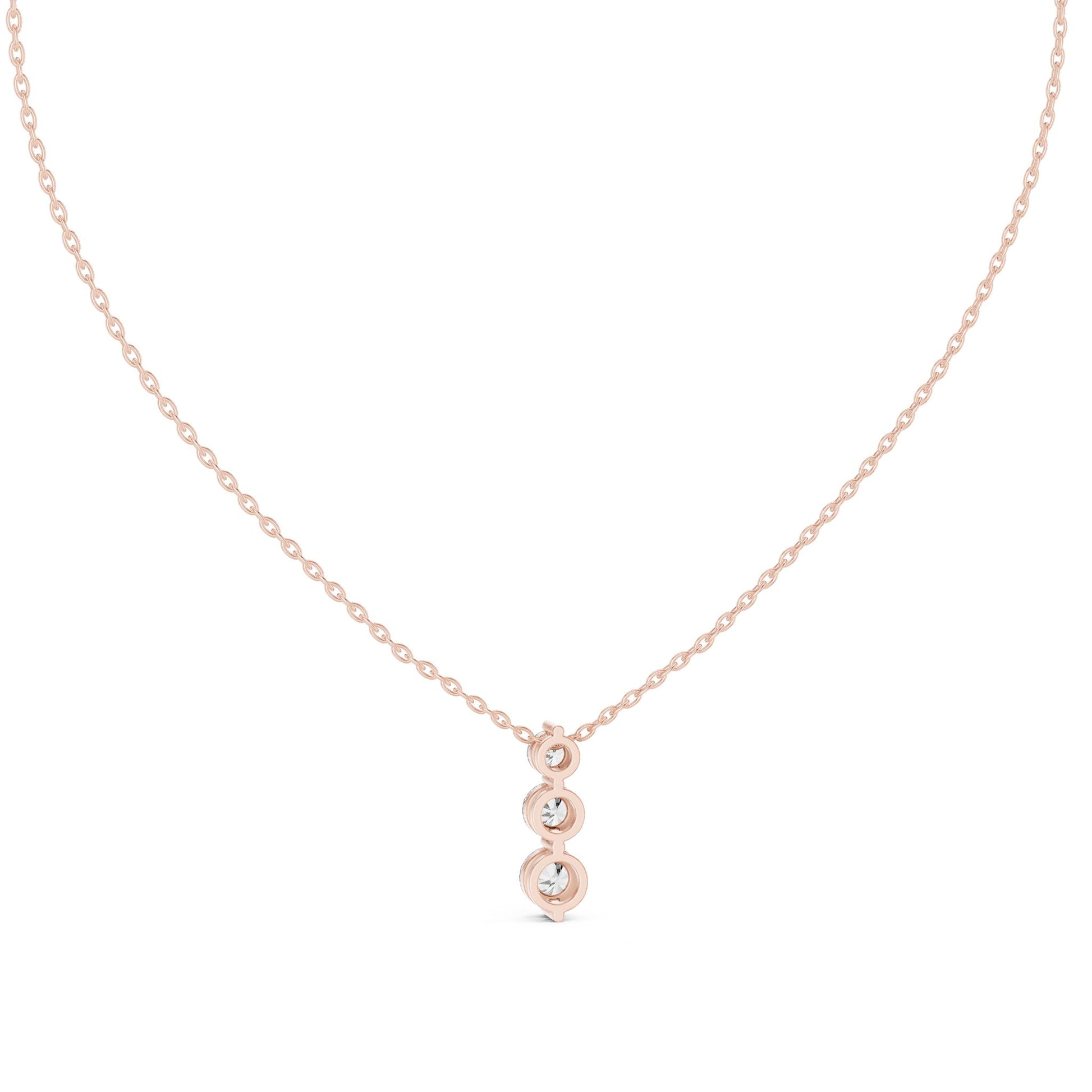 Round Lab Grown Diamond Three-Stone Pendant