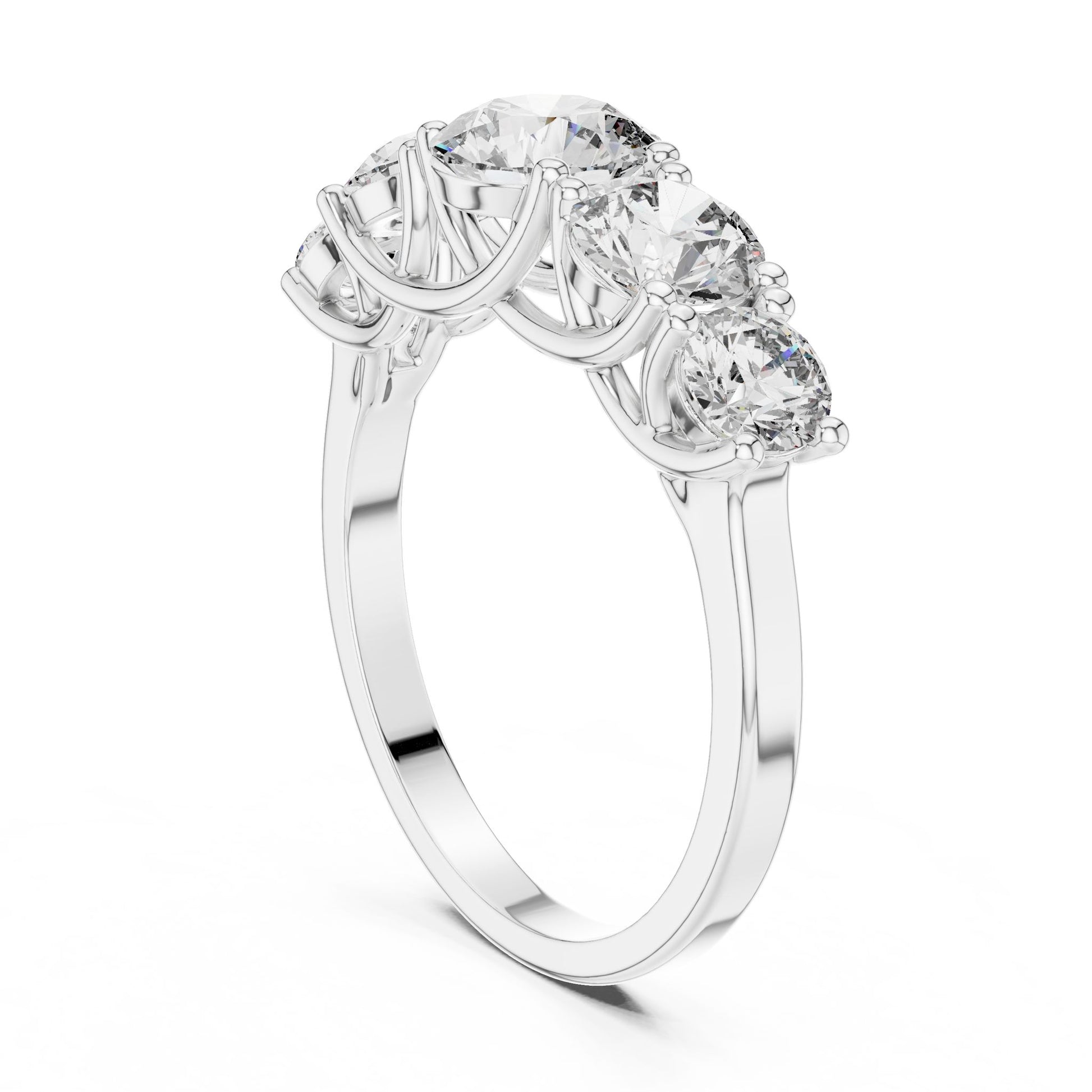 Round Lab Grown Diamond Three-Stone Engagement Ring