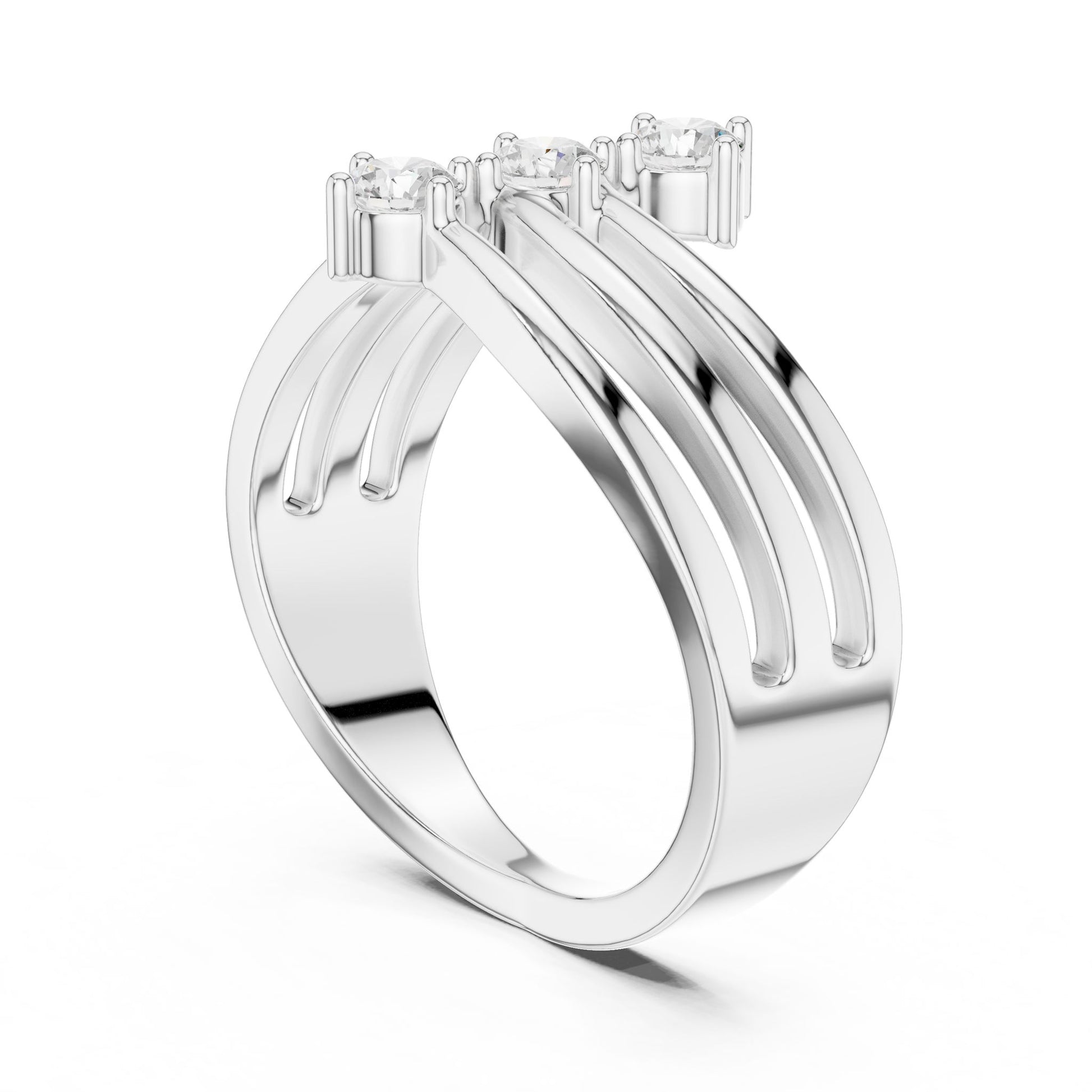 Women's Round Lab Grown Diamond Three-Stone Ring