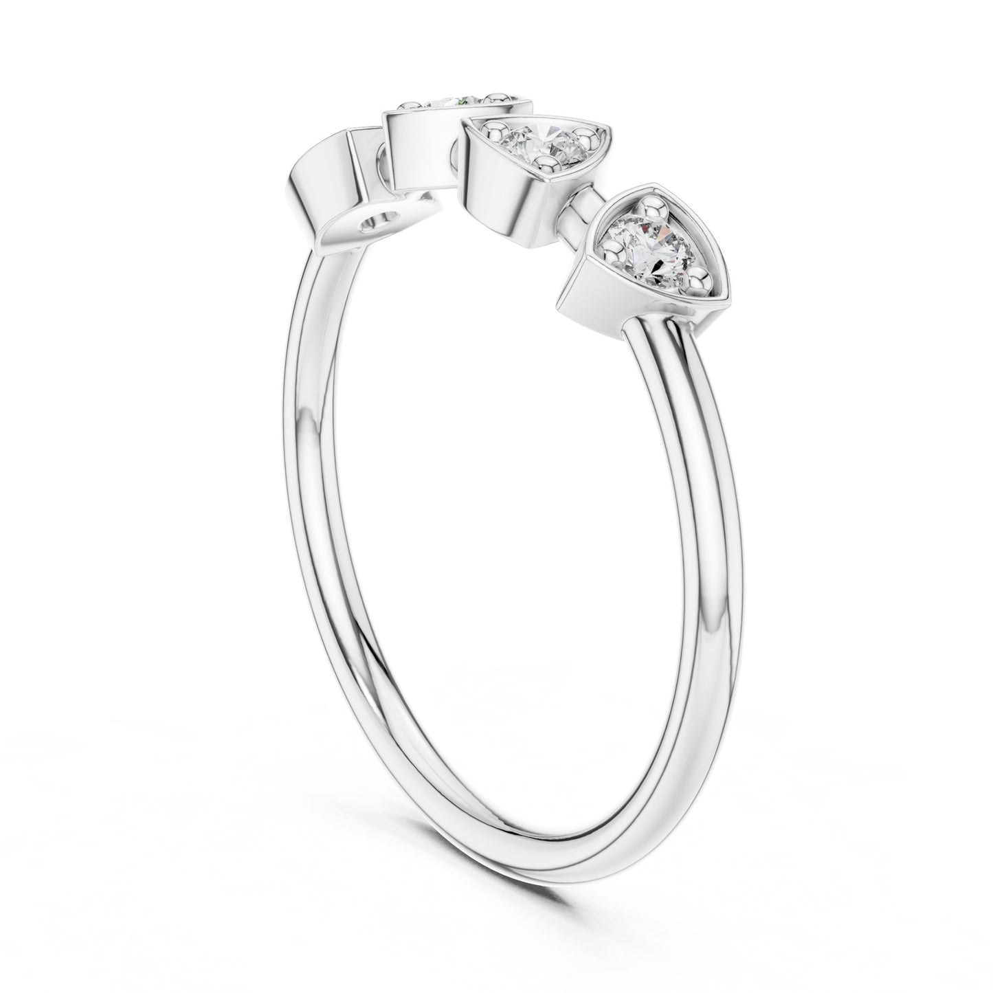 Round Lab Grown Diamond Three-Stone Engagement Ring