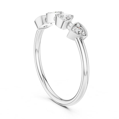 Round Lab Grown Diamond Three-Stone Engagement Ring