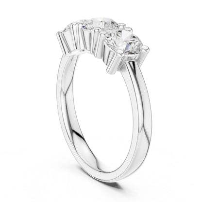 Round Lab Grown Diamond Three-Stone Engagement Ring