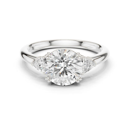 Round Lab Grown Diamond Three-Stone Engagement Ring