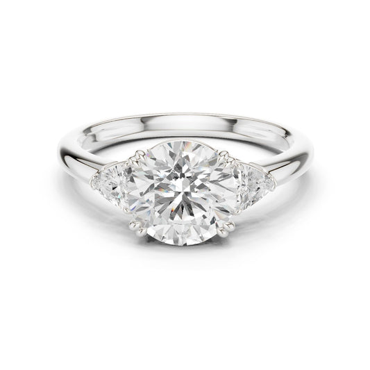 Round Lab Grown Diamond Three-Stone Engagement Ring