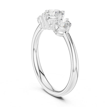 Round Lab Grown Diamond Three-Stone Engagement Ring