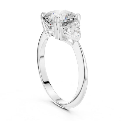 Women's Round Lab Grown Diamond Three-Stone Ring
