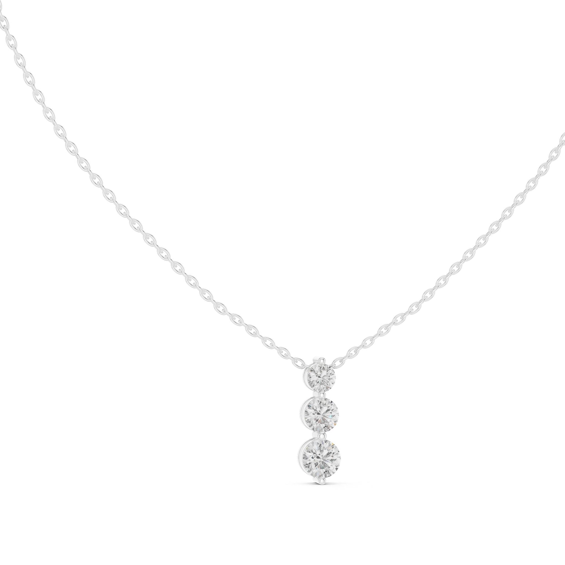 Round Lab Grown Diamond Three-Stone Pendant