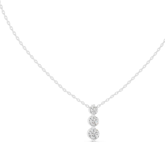 Round Lab Grown Diamond Three-Stone Pendant