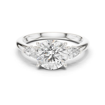 Round Lab Grown Diamond Three-Stone Engagement Ring