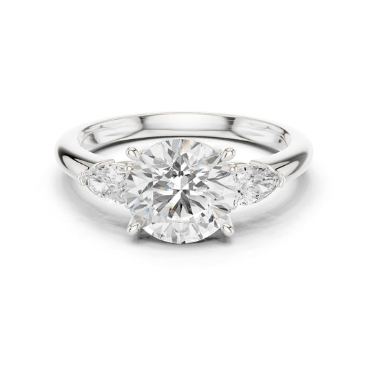 Round Lab Grown Diamond Three-Stone Engagement Ring