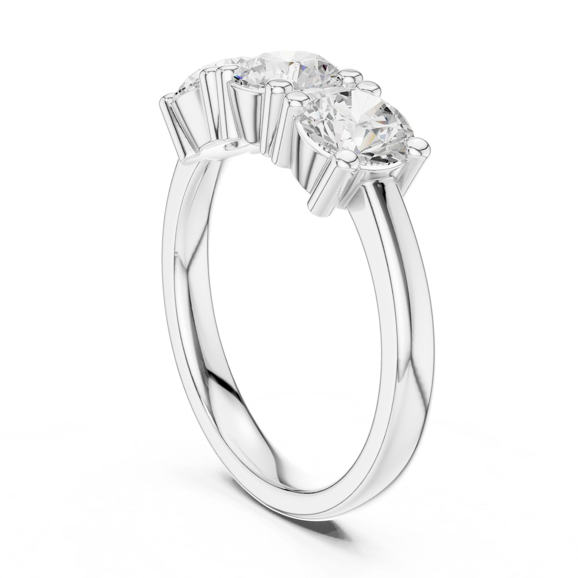 Round Lab Grown Diamond Three-Stone Engagement Ring
