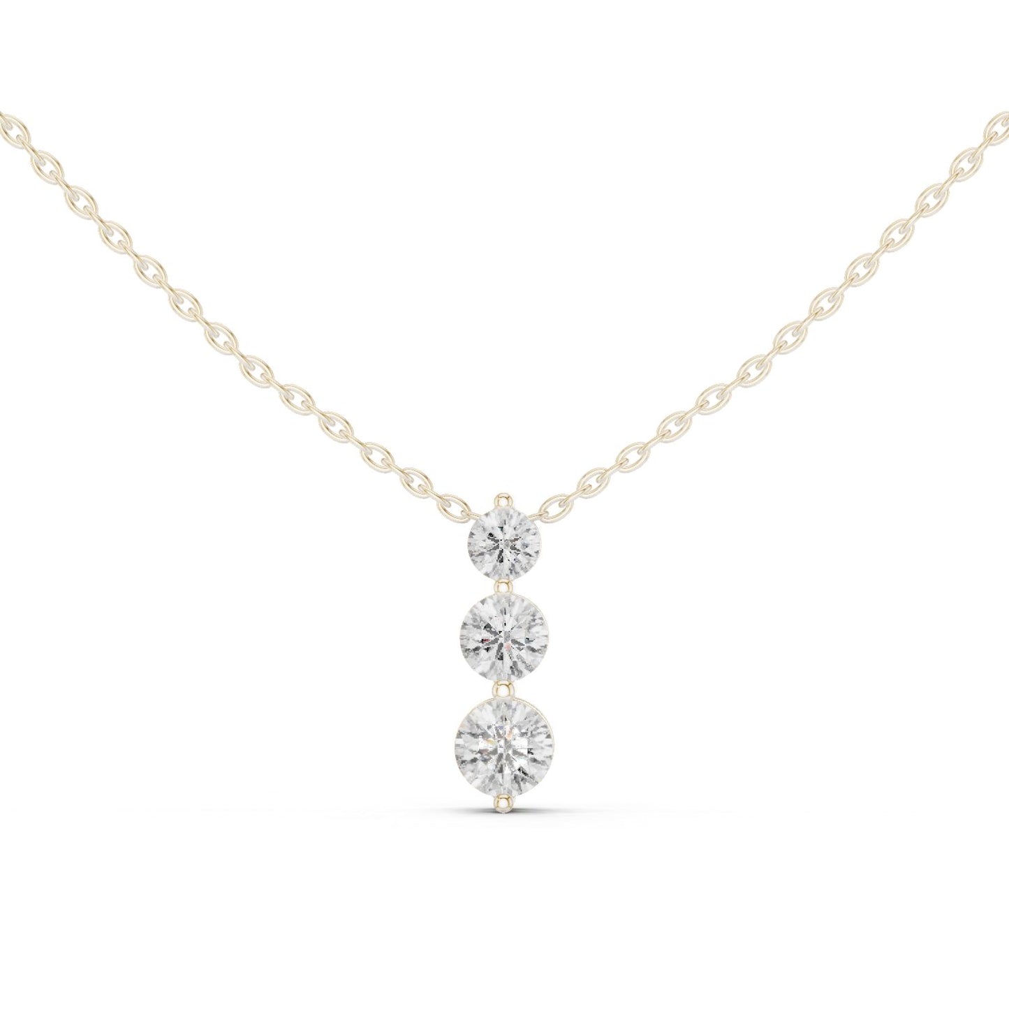 Round Lab Grown Diamond Three-Stone Pendant
