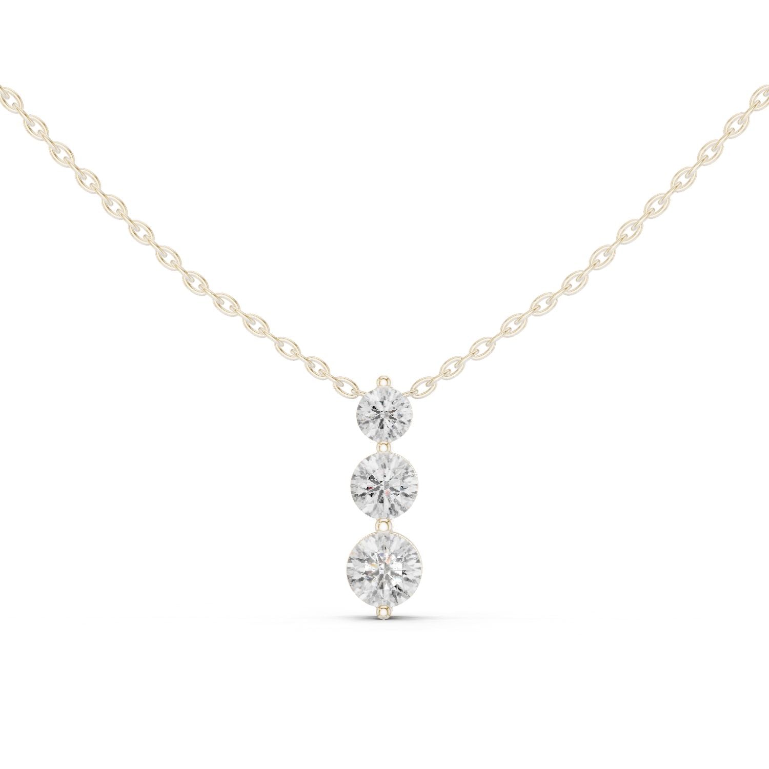 Round Lab Grown Diamond Three-Stone Pendant