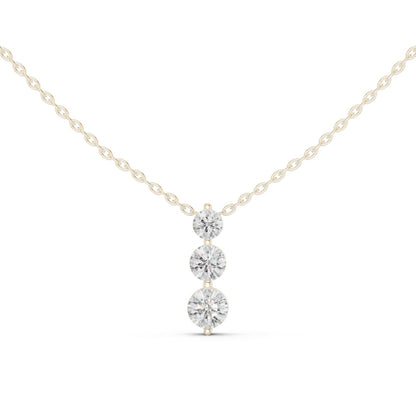 Round Lab Grown Diamond Three-Stone Pendant