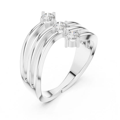 Women's Round Lab Grown Diamond Three-Stone Ring