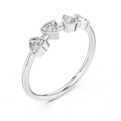 Round Lab Grown Diamond Three-Stone Engagement Ring