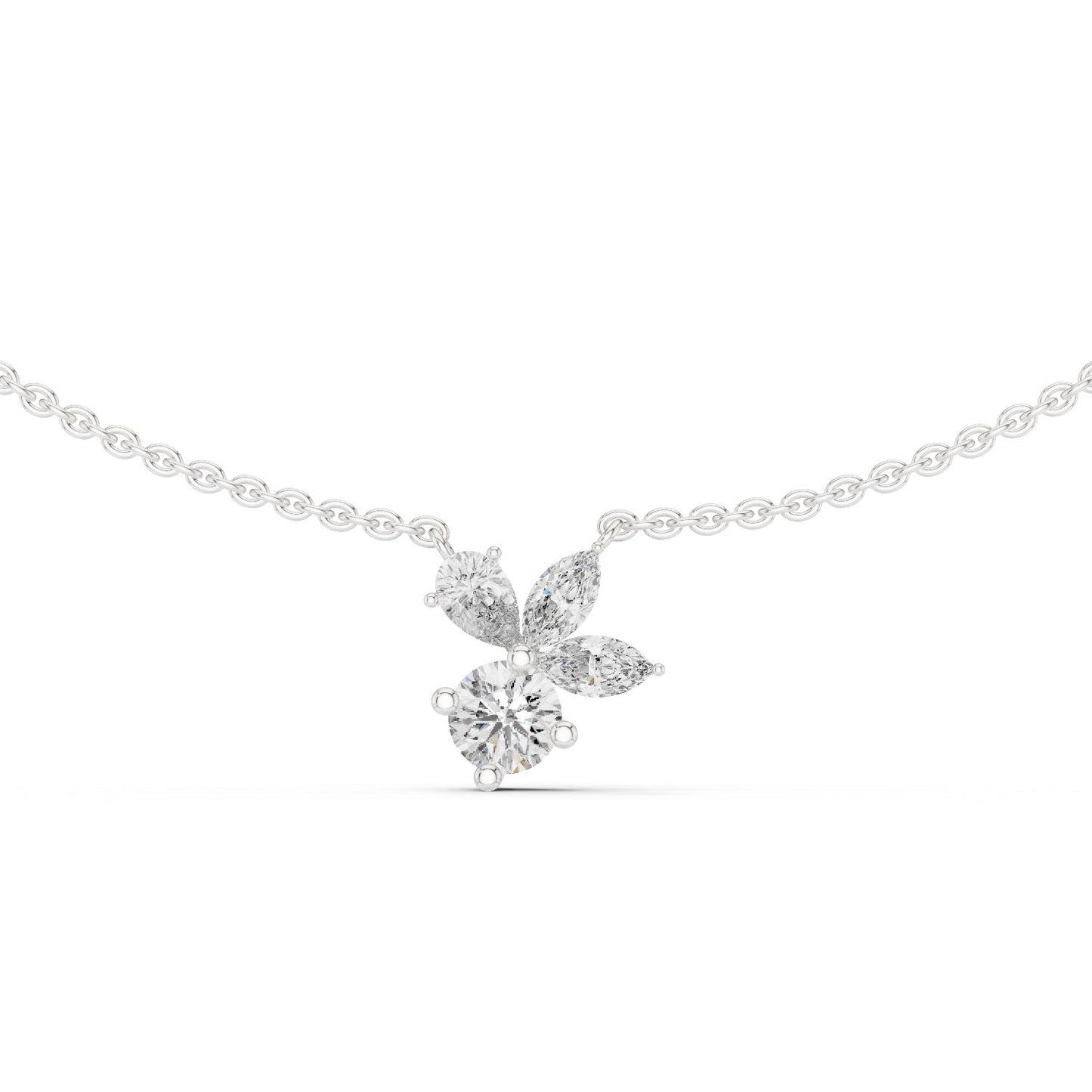 Round Lab Grown Diamond Three-Stone Pendant