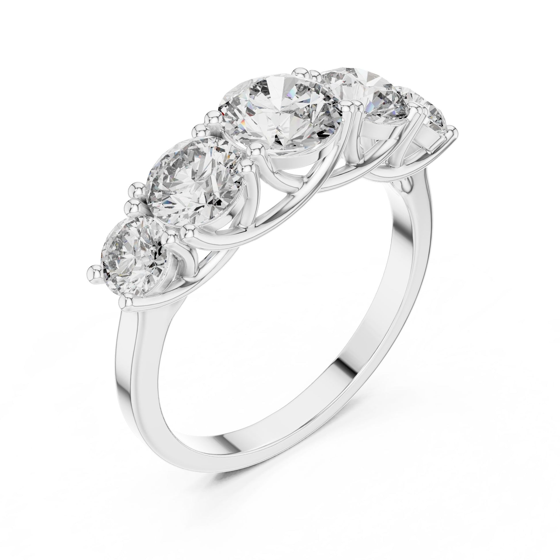 Round Lab Grown Diamond Three-Stone Engagement Ring