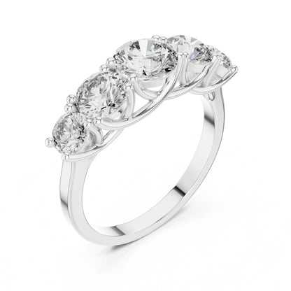 Round Lab Grown Diamond Three-Stone Engagement Ring