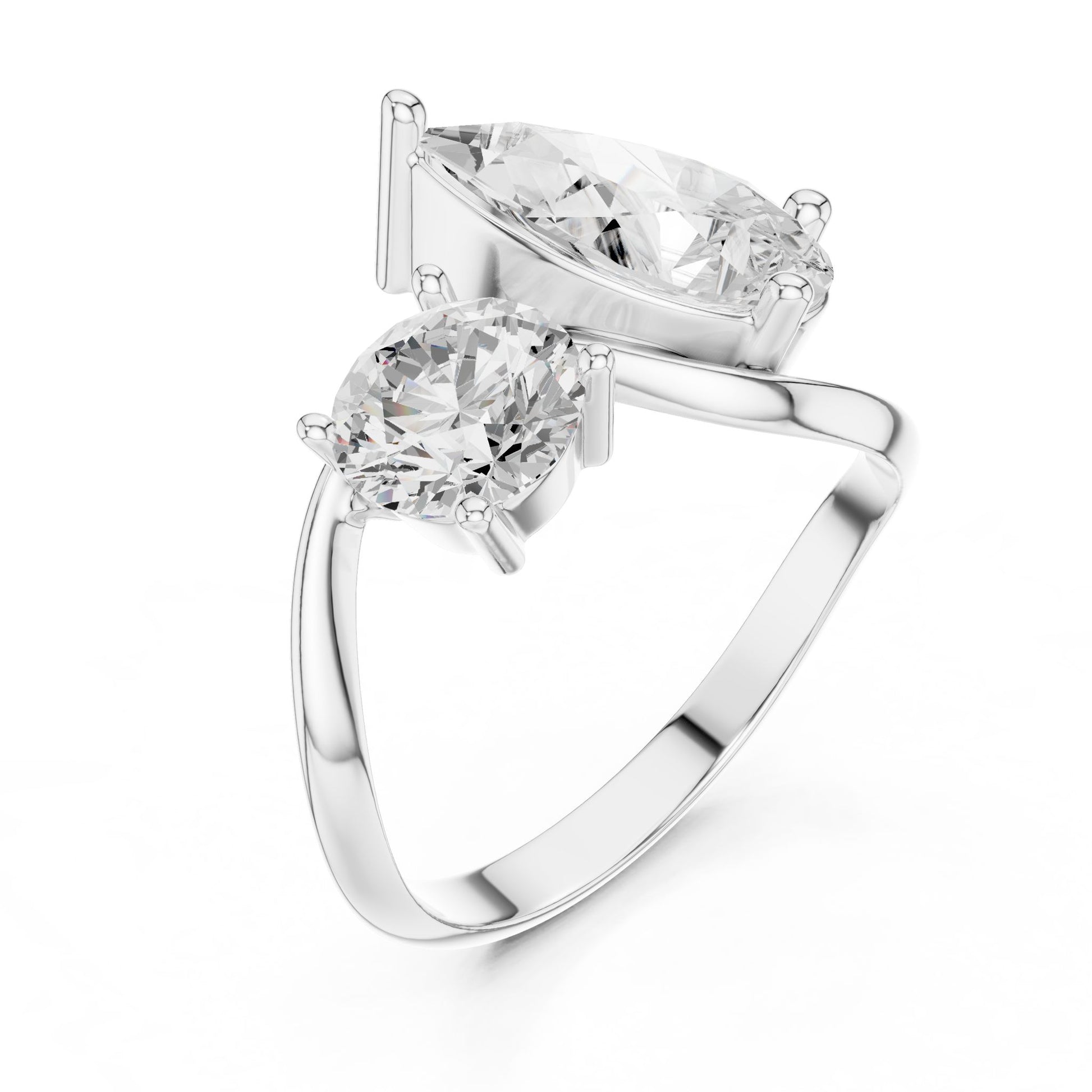 Women's Round Lab Grown Diamond Three-Stone Ring