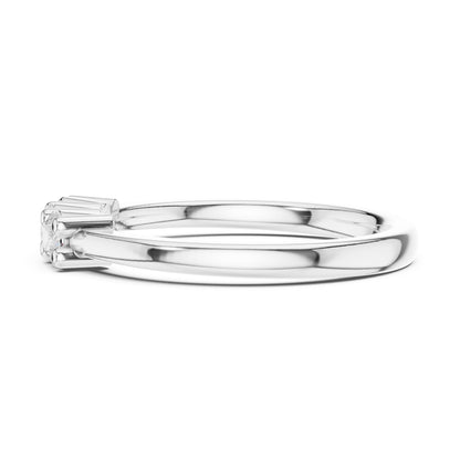 Round Lab Grown Diamond Three-Stone Engagement Ring
