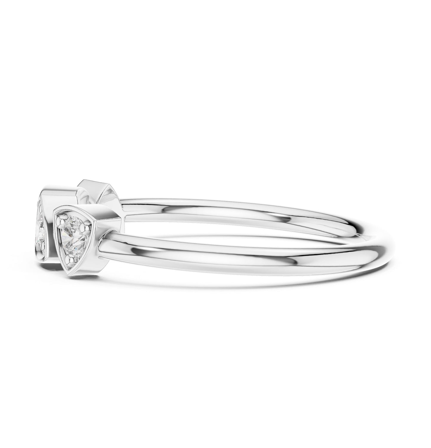Round Lab Grown Diamond Three-Stone Engagement Ring
