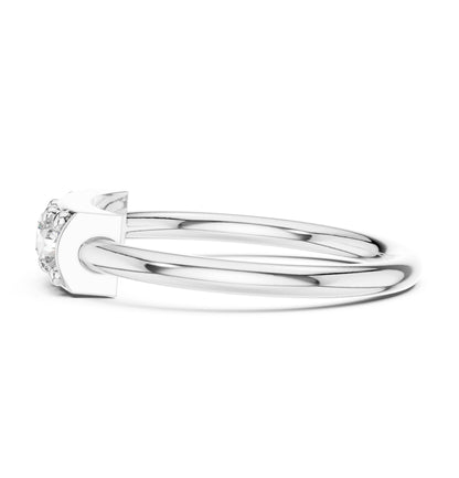 Round Lab Grown Diamond Three-Stone Engagement Ring