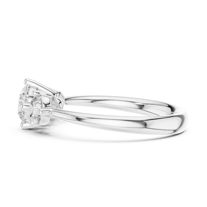 Round Lab Grown Diamond Three-Stone Engagement Ring